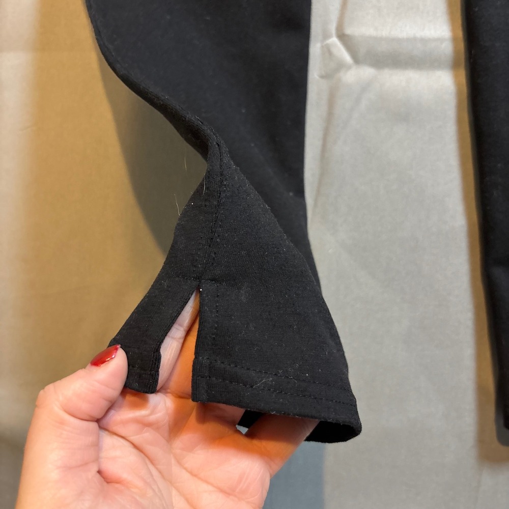 Spanx Black Athleisure High Waist Cropped Leggings Side Slit Womens Size Medium - Picture 7 of 10